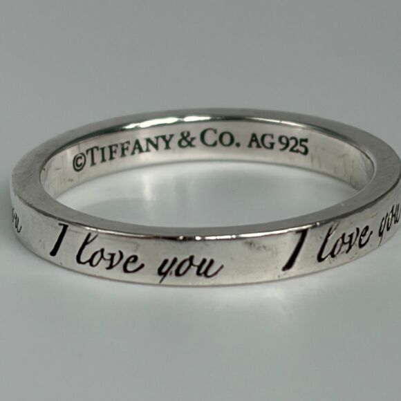 Tiffany Retired Notes "I Love You" Ring - Sterling Silver - Size 6.75 - Picture 6 of 16